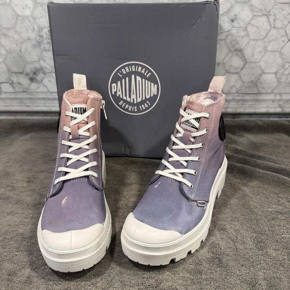 Palladium Womens 7 Lace-Up Boots Purple Pink Ombre Fairy Whimsy Coquette
